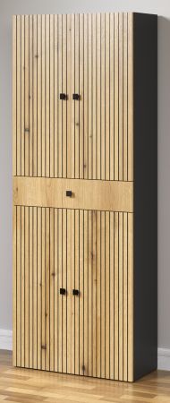 Badezimmer Hochschrank Feliz in Evoke Eiche und grau Badschrank 70 x 186 cm