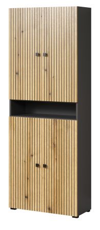 Badezimmer Hochschrank Feliz in Evoke Eiche und grau Badschrank 70 x 186 cm