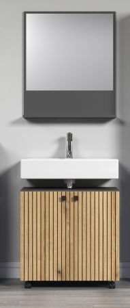 Badezimmer Spiegel Feliz in grau Badspiegel mit Ablage 60 cm