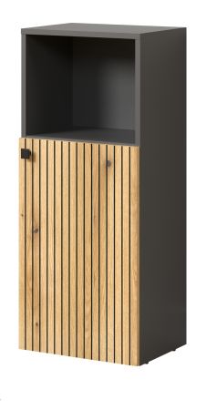 Badezimmer Kommode Feliz in Evoke Eiche und grau Badschrank 40 x 95 cm