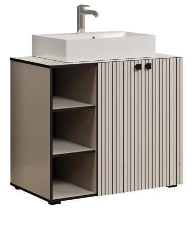 Waschtisch Set Feliz in Kaschmir Grau Komplett-Set mit Waschbecken 90 cm