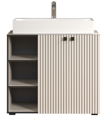Waschtisch Set Feliz in Kaschmir Grau Komplett-Set mit Waschbecken 90 cm