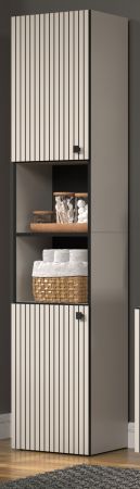 Badezimmer Hochschrank Feliz in Kaschmir grau Badschrank 40 x 186 cm