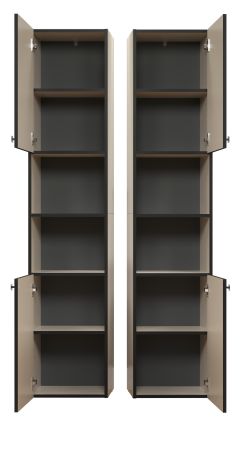 Badezimmer Hochschrank Feliz in Kaschmir grau Badschrank 40 x 186 cm