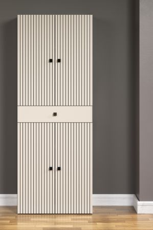 Badezimmer Hochschrank Feliz in Kashmere Grau Badschrank 70 x 186 cm