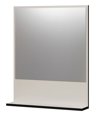 Badezimmer Spiegel Feliz in Kaschmir / Grau, Wandspiegel 60 x74 cm mit Ablage