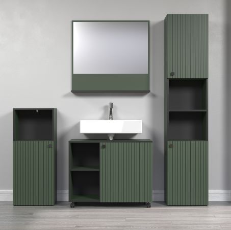 Badm�bel Set Feliz in gr�n Badkombination 4-teilig 180 x 186 cm