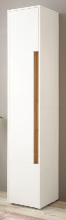 Badezimmer Hochschrank Center in wei� und Wotan Eiche Badschrank 34 x 200 cm