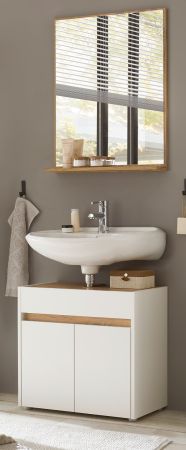 Badm�bel Set 2-teilig Center in wei� und Wotan Eiche Badkombination 60 cm