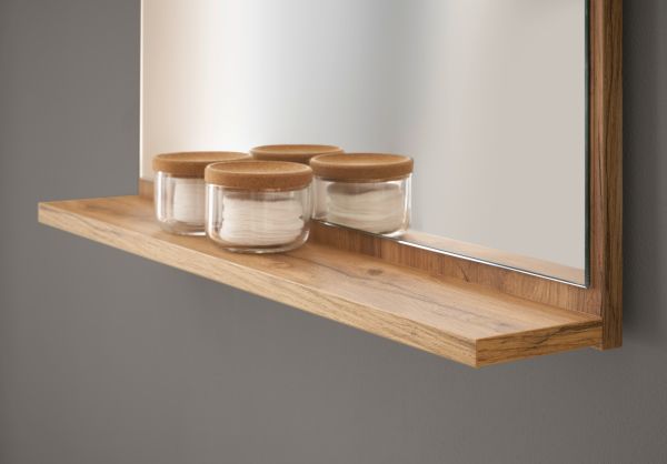 Badm�bel Set 3-teilig Center in wei� und Wotan Eiche Badkombination 114 cm