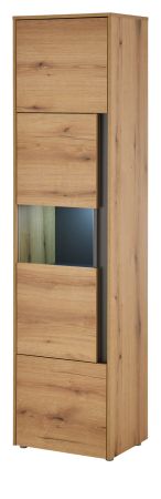 Vitrine Center in Evoke Eiche und grau Vitrinenschrank 50 x 197 cm