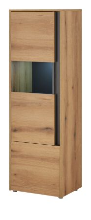 Vitrine Center in Evoke Eiche und grau Vitrinenschrank 50 x 155 cm