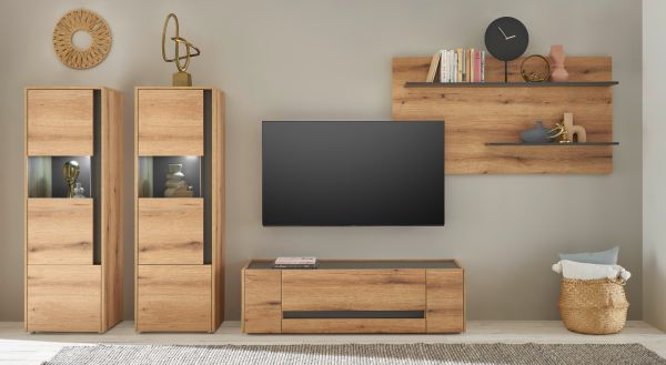 TV-Lowboard Center in Evoke Eiche und grau TV-Unterteil 140 cm