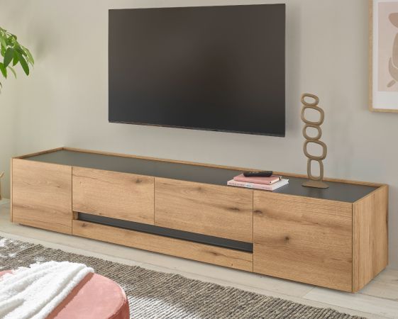TV-Lowboard Center in Evoke Eiche und grau TV Unterteil 223 cm TV-Board XL