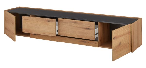 TV-Lowboard Center in Evoke Eiche und grau TV Unterteil 223 cm TV-Board XL