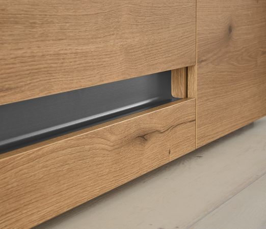 TV-Lowboard Center in Evoke Eiche und grau TV Unterteil 223 cm TV-Board XL