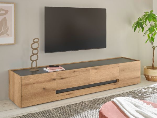 TV-Lowboard Center in Evoke Eiche und grau TV Unterteil 223 cm TV-Board XL