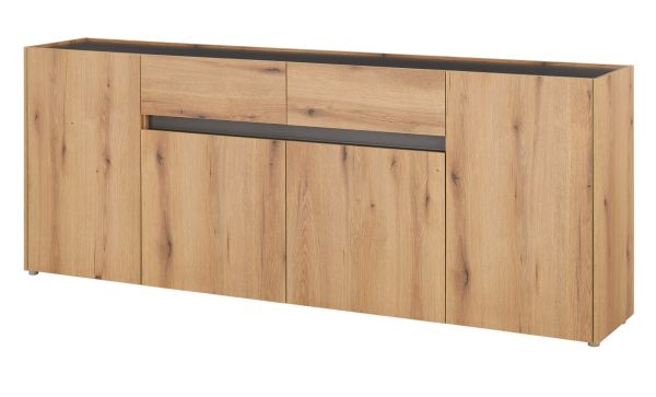 Sideboard Center in Evoke Eiche und grau Kommode 223 x 87 cm