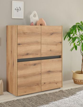Highboard Center in Evoke Eiche und grau Kommode 100 x 120 cm