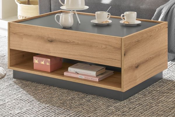 Couchtisch Center in Evoke Eiche und grau Beistelltisch 90 x 60 cm