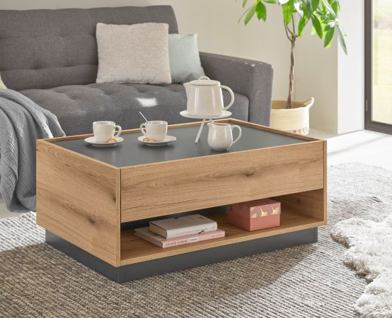 Couchtisch Center in Evoke Eiche und grau Beistelltisch 90 x 60 cm