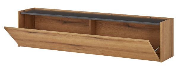 Wohnwand Center in Evoke Eiche und grau Set 5-teilig mit XXL TV-Board 340 cm