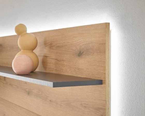 Wohnwand Center in Evoke Eiche und grau Wohnkombination Set 2-teilig 300 cm