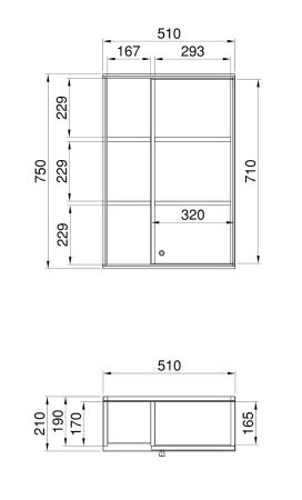 Badezimmer H�ngeschrank Torsby in grau und Evoke Eiche Badschrank h�ngend 51 x 75 cm
