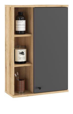 Badezimmer H�ngeschrank Torsby in grau und Evoke Eiche Badschrank h�ngend 51 x 75 cm