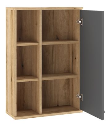 Badezimmer H�ngeschrank Torsby in grau und Evoke Eiche Badschrank h�ngend 51 x 75 cm