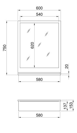 Badezimmer Spiegel Torsby in Evoke Eiche Badspiegel mit Ablage 60 x 75 cm