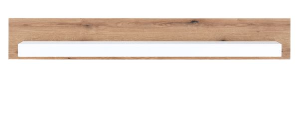 Wandboard Rivian in wei� matt und Evoke Eiche Wandregal 150 cm