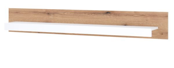 Wandboard Rivian in wei� matt und Evoke Eiche Wandregal 150 cm