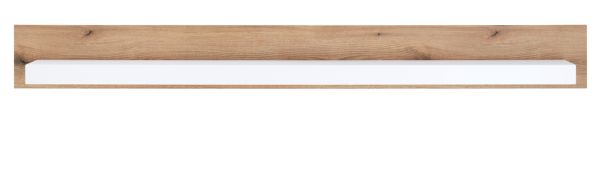 Wandboard Rivian in wei� matt und Evoke Eiche Wandregal 198 cm