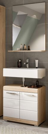 Badezimmer Spiegel Mambo in Sonoma Eiche Badspiegel mit Ablage 60 x 79 cm