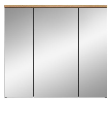 Badezimmer Spiegelschrank Cooper in Artisan Eiche und grau Badschrank 3-t�rig 80 cm, Soft-Close