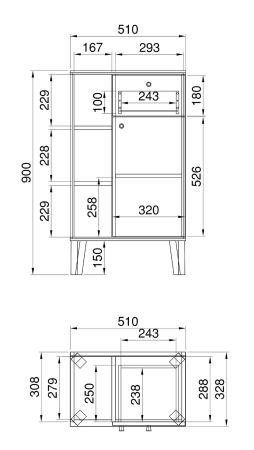 Badezimmer Kommode Torsby in wei� und Evoke Eiche Badkommode 51 x 90 cm
