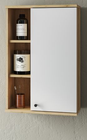 Badezimmer H�ngeschrank Torsby in wei� und Evoke Eiche Badschrank h�ngend 51 x 75 cm