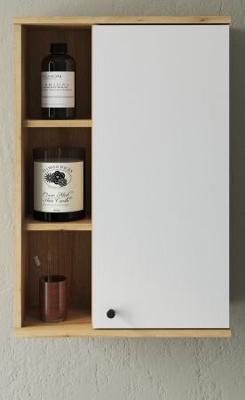 Badezimmer H�ngeschrank Torsby in wei� und Evoke Eiche Badschrank h�ngend 51 x 75 cm