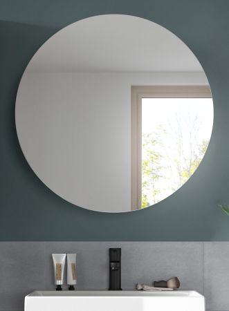 Badezimmer Spiegelschrank Relief in wei� Badschrank rund, Soft-Close