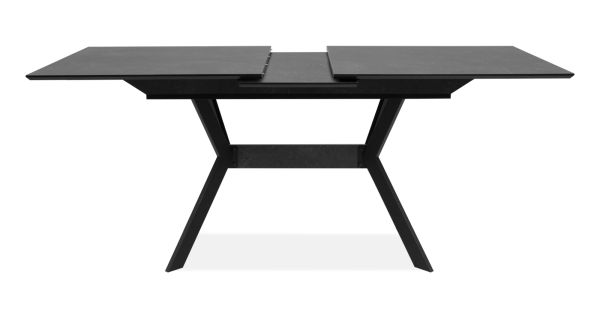 Esstisch Elmo in Stein grau dunkel Tisch mit Liftauszug 160 / 200 x 90 cm