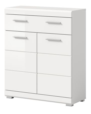Badezimmer Kommode Shawn in wei� Hochglanz Badschrank 74 x 88 cm