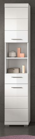 Badezimmer Hochschrank Shawn in wei� Hochglanz Badschrank 37 x 191 cm