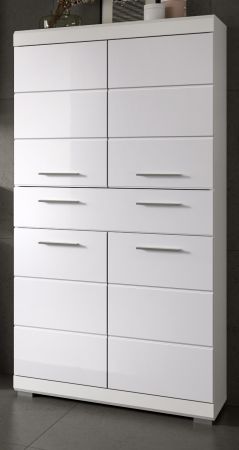 Badezimmer Midischrank Shawn in wei� Hochglanz Badschrank 74 x 141 cm