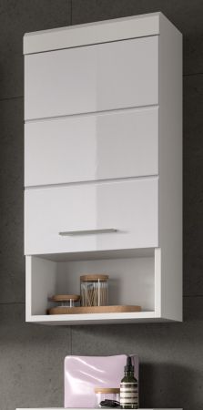 Badezimmer H�ngeschrank Shawn in wei� Hochglanz Badschrank h�ngend 37 x 79 cm