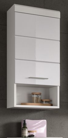 Badezimmer H�ngeschrank Shawn in wei� Hochglanz Badschrank h�ngend 37 x 79 cm