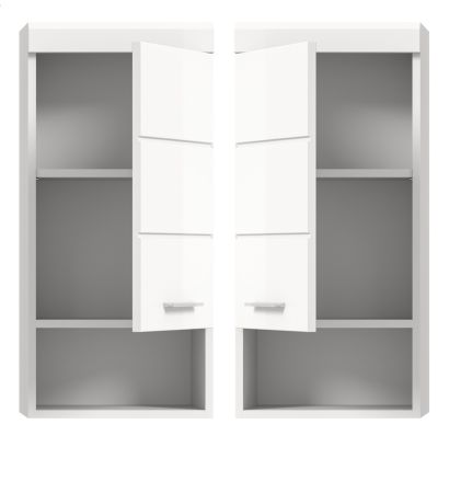 Badezimmer H�ngeschrank Shawn in wei� Hochglanz Badschrank h�ngend 37 x 79 cm