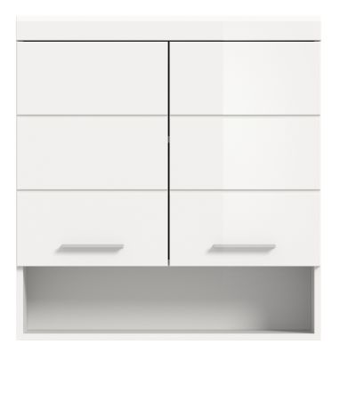 Badezimmer H�ngeschrank Shawn in wei� Hochglanz Badschrank h�ngend 74 x 79 cm
