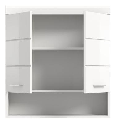 Badezimmer H�ngeschrank Shawn in wei� Hochglanz Badschrank h�ngend 74 x 79 cm