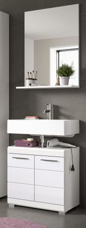 Badm�bel Set 2-teilig Shawn in wei� Hochglanz Badkombination 60 x 191 cm